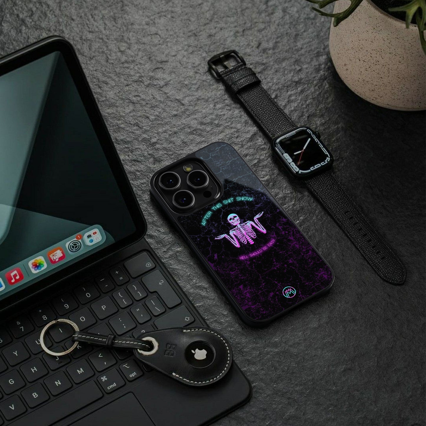 shitshow back phone cover | glass case for iphone 15 plus