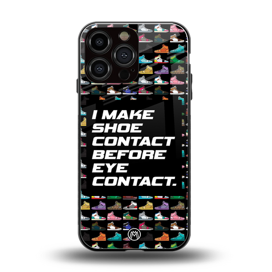 shoe contact back phone cover | glass case for iphone 14 pro max