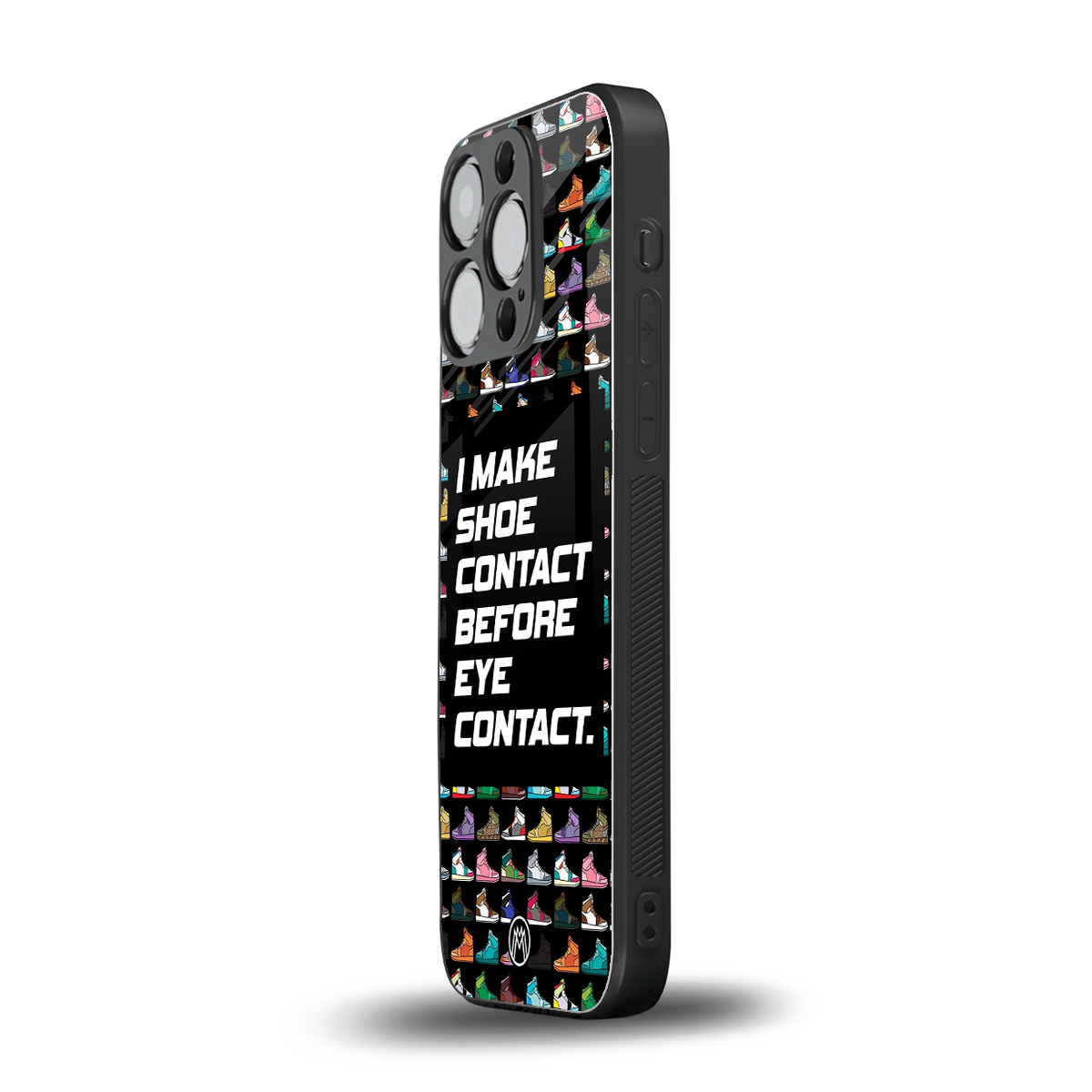 shoe contact back phone cover | glass case for iphone 14 pro