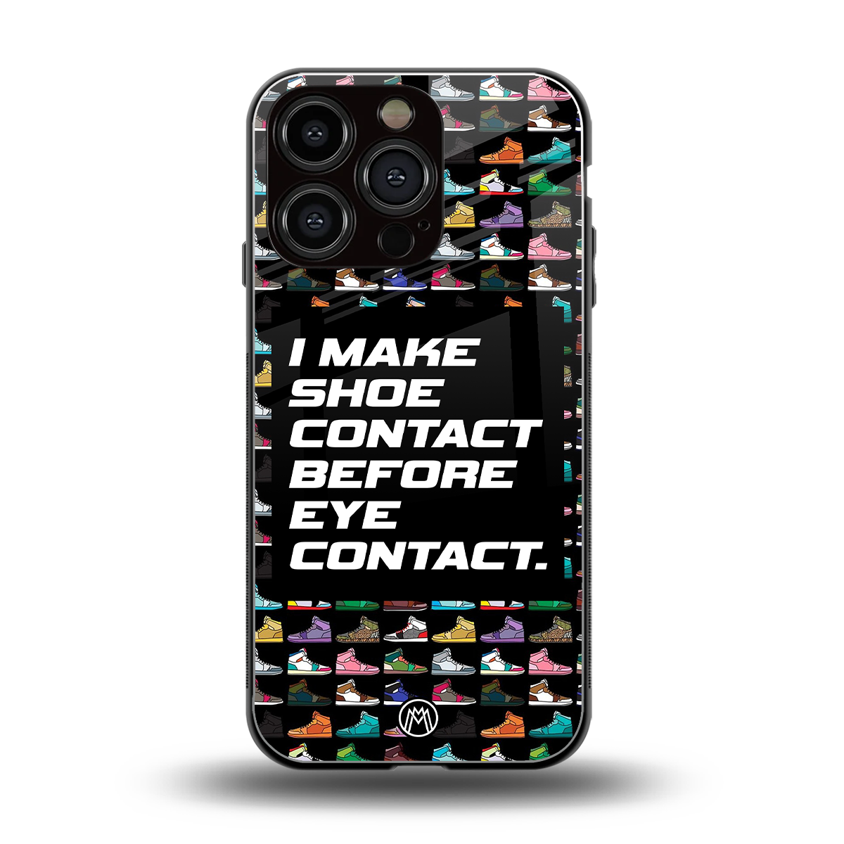 shoe contact back phone cover | glass case for iphone 16 pro