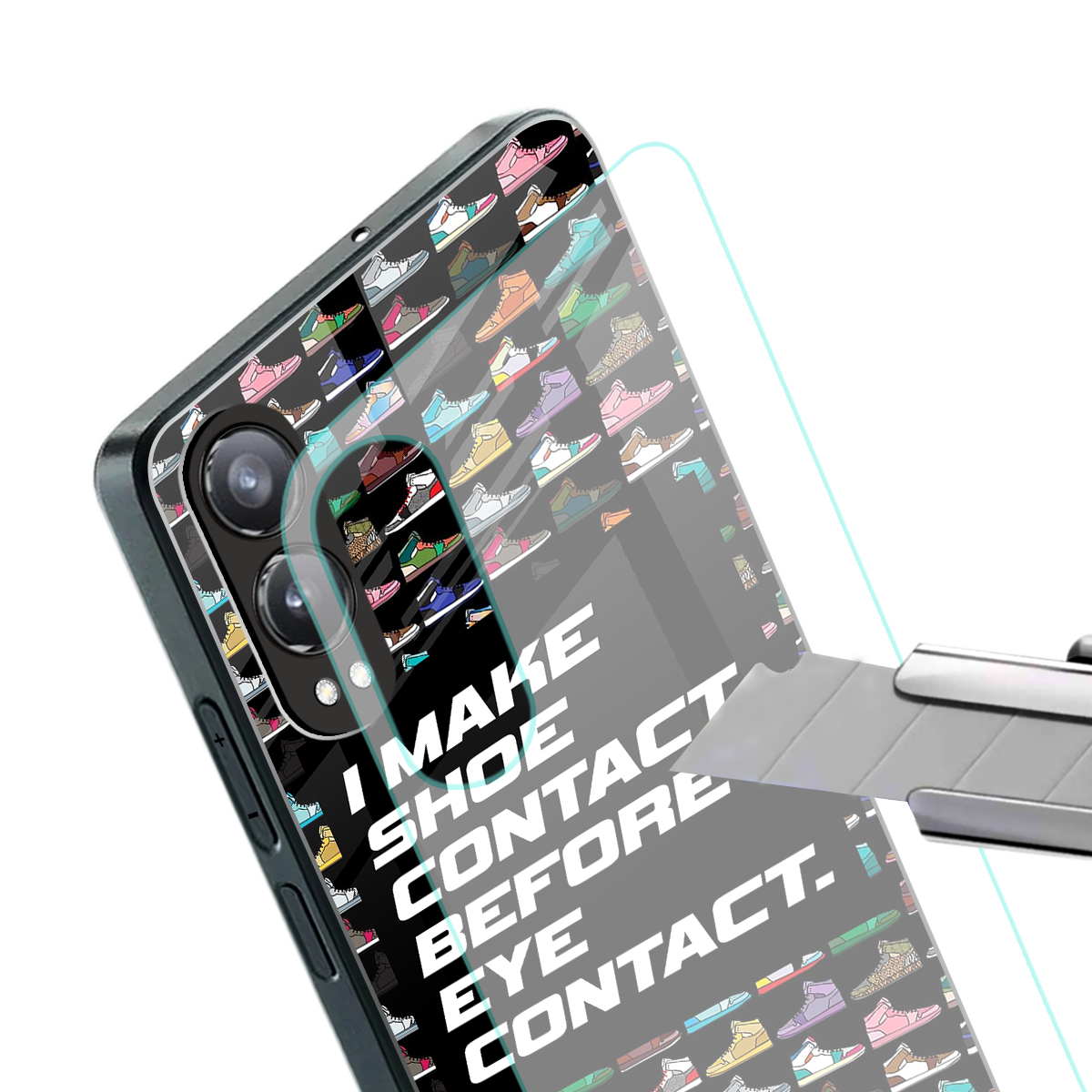 shoe contact back phone cover | glass case for oneplus nord ce 4 lite