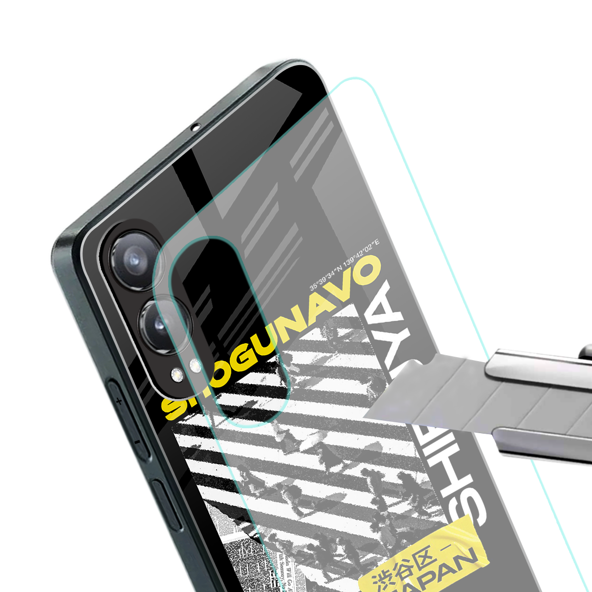 shogunavo shibuya back phone cover | glass case for oneplus nord ce 4 lite