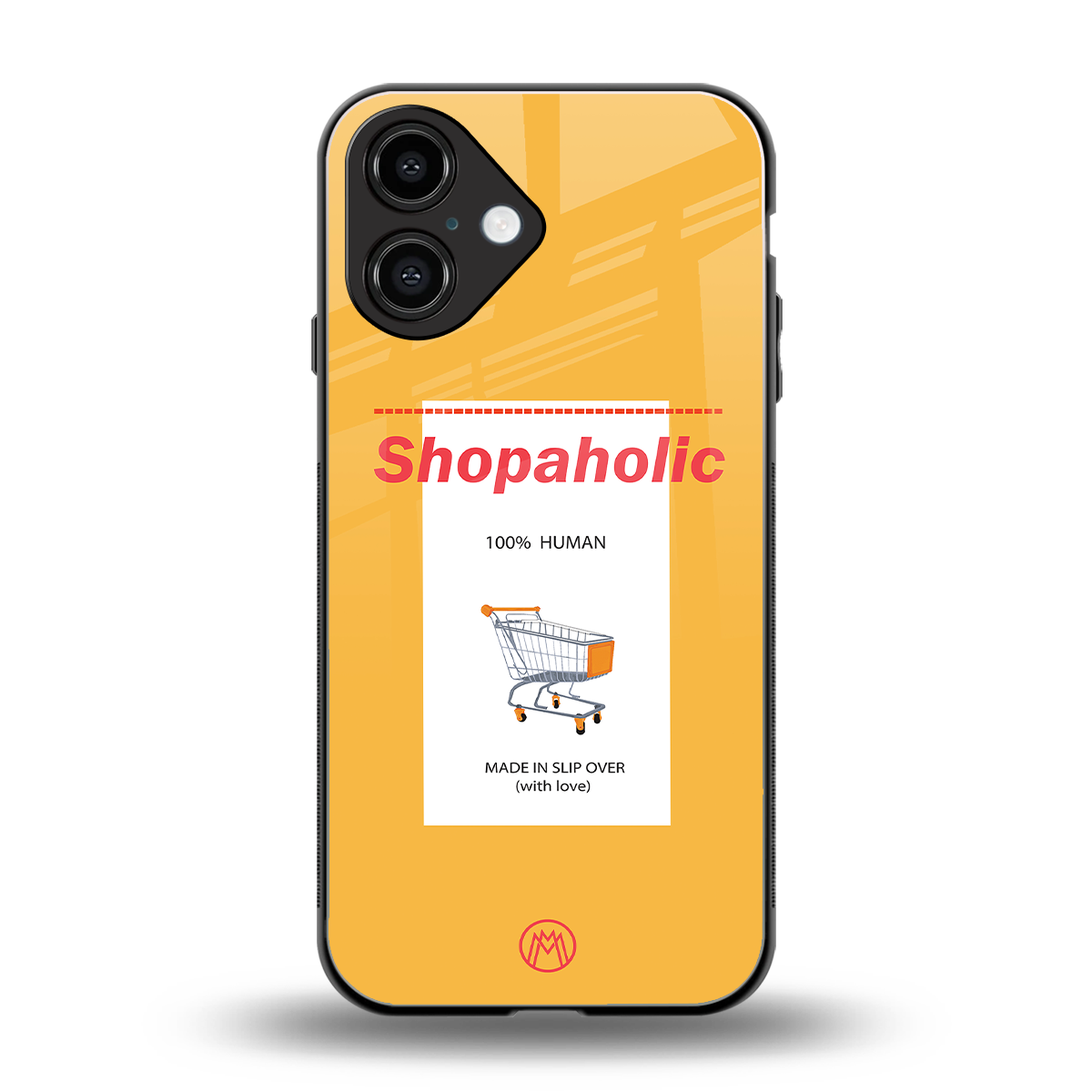 shopaholic back phone cover | glass case for iphone 16