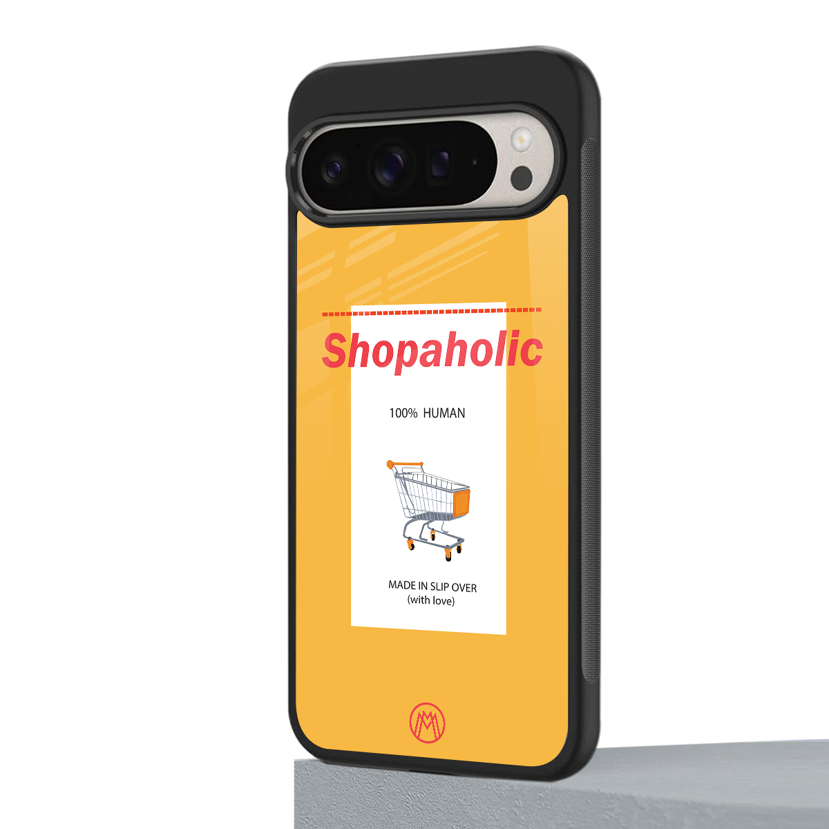 shopaholic back phone cover | glass case for google pixel 9 pro xl