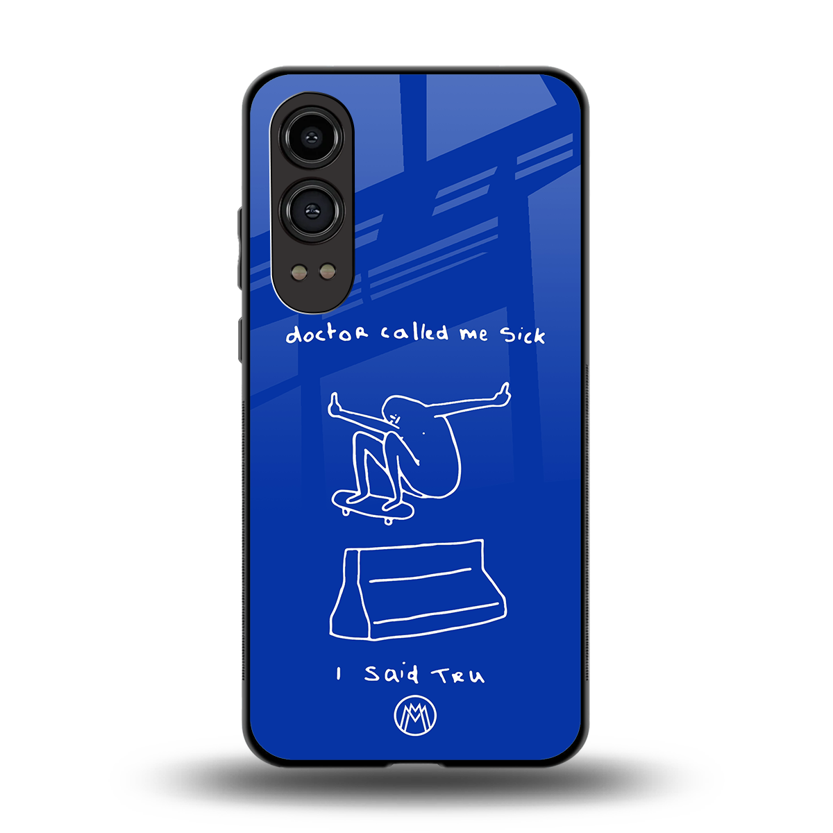 sick skateboarder blue doodle back phone cover | glass case for oneplus nord ce 4 lite