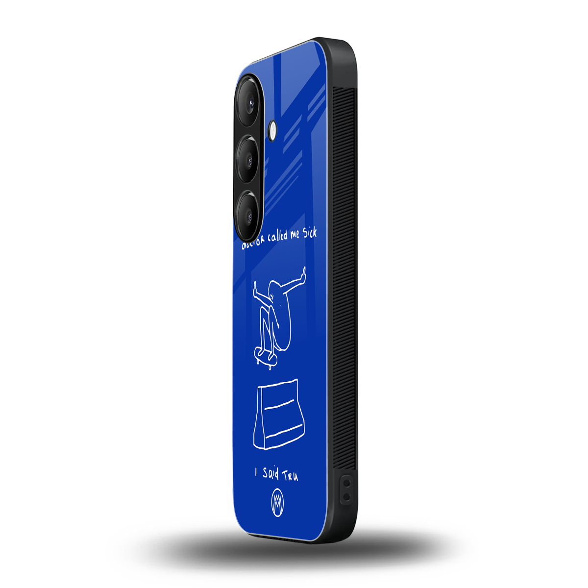 sick skateboarder blue doodle back phone cover | glass case for samsung galaxy s23