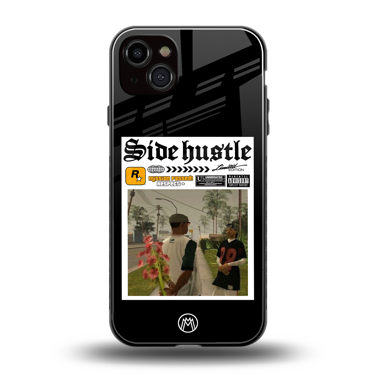 side hustle back phone cover | glass case for iphone 15 plus