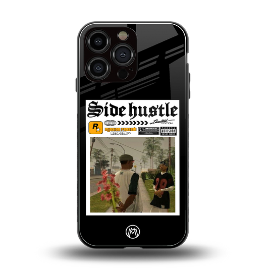 side hustle back phone cover | glass case for iphone 14 pro max