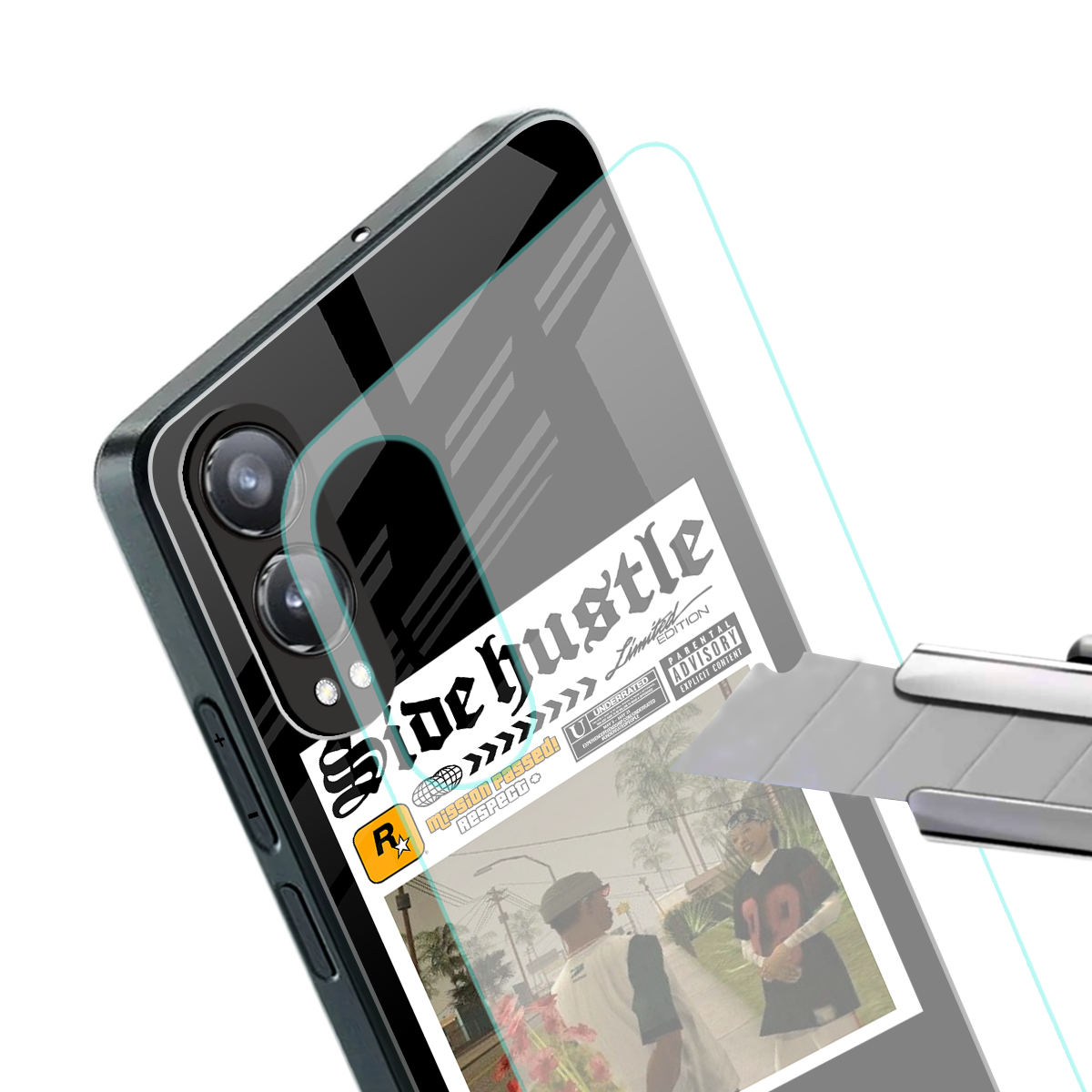 side hustle back phone cover | glass case for oneplus nord ce 4 lite