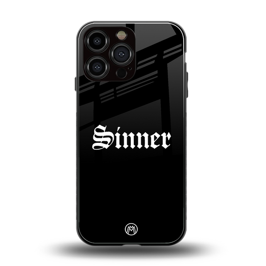 sinner back phone cover | glass case for iphone 14 pro max