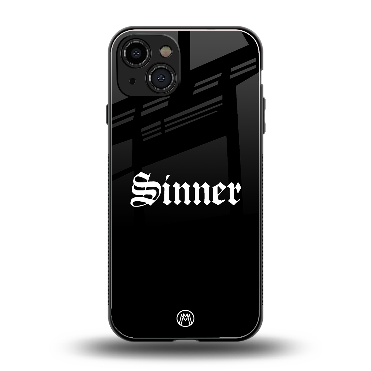 sinner back phone cover | glass case for iphone 15