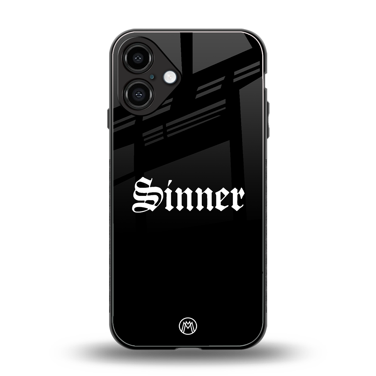 sinner back phone cover | glass case for iphone 16 plus