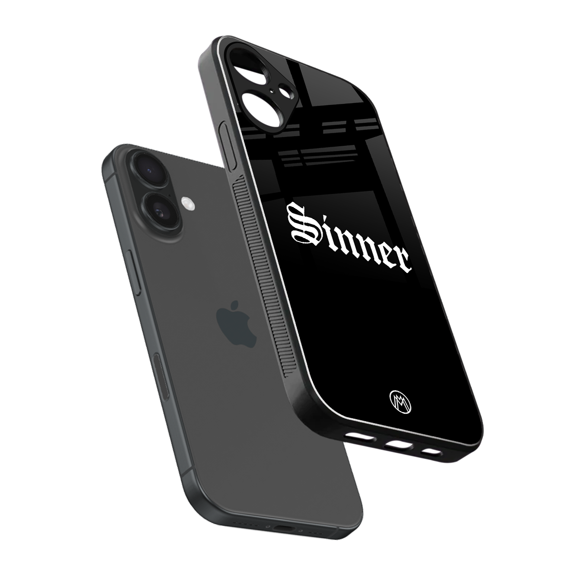 sinner back phone cover | glass case for iphone 16 plus