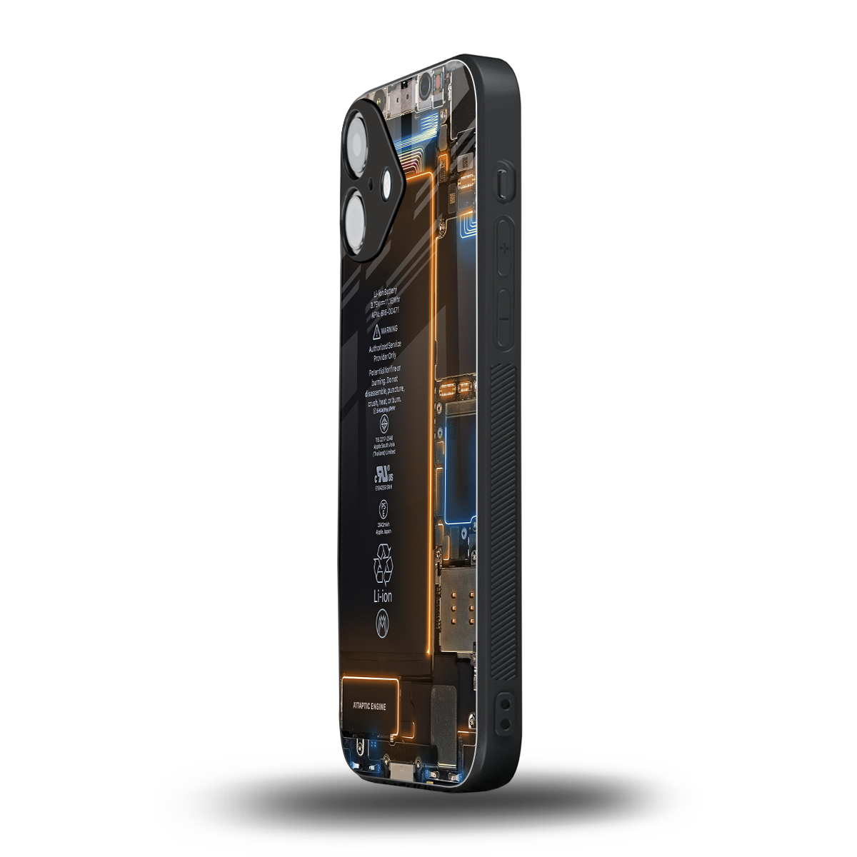 skeleton inside back phone cover | glass case for iphone 16 plus