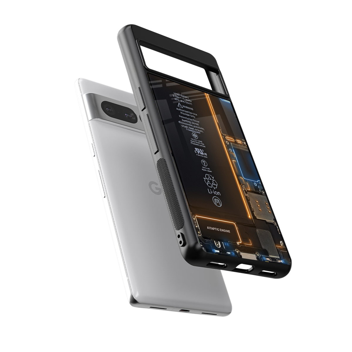 skeleton inside back phone cover | glass case for google pixel 7 pro