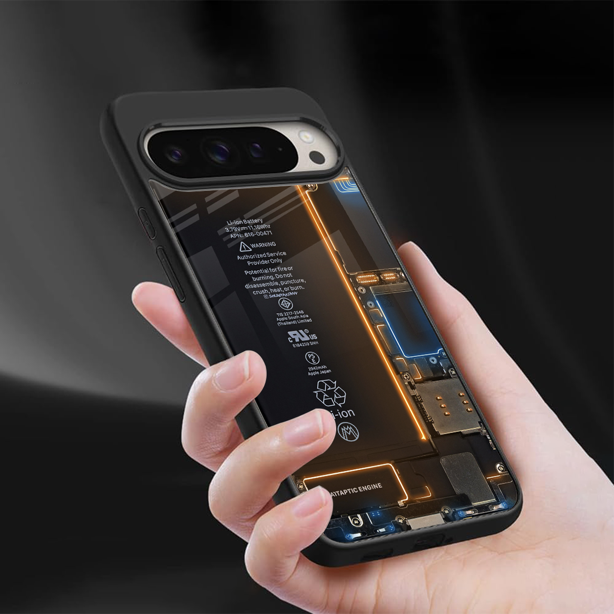 skeleton inside back phone cover | glass case for google pixel 9 pro