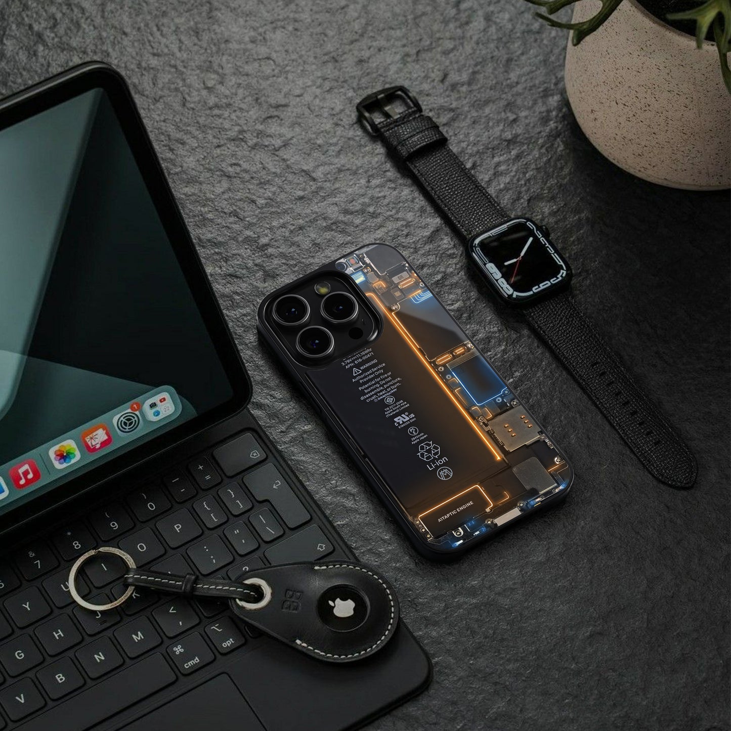 skeleton inside back phone cover | glass case for iphone 16 pro max