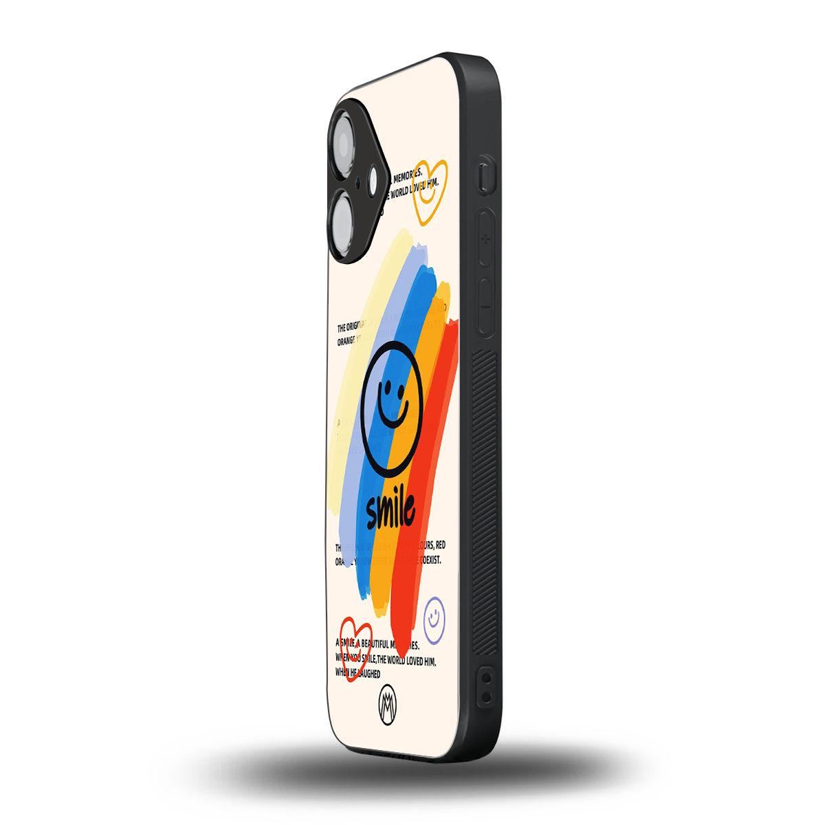 smile colourful back phone cover | glass case for iphone 16