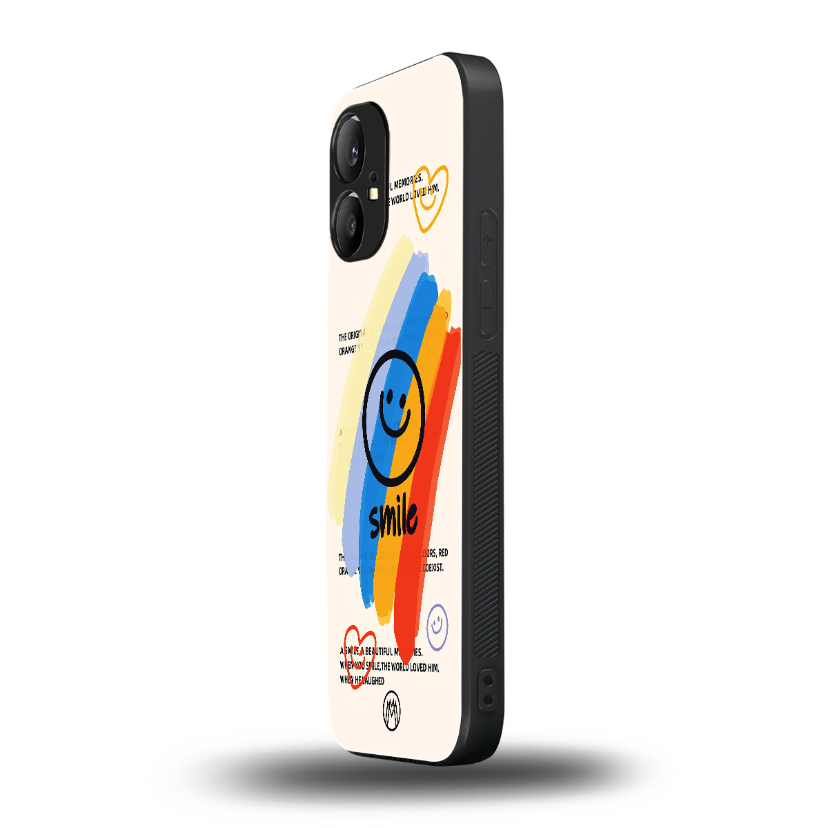 smile colourful back phone cover | glass case for nothing phone 1