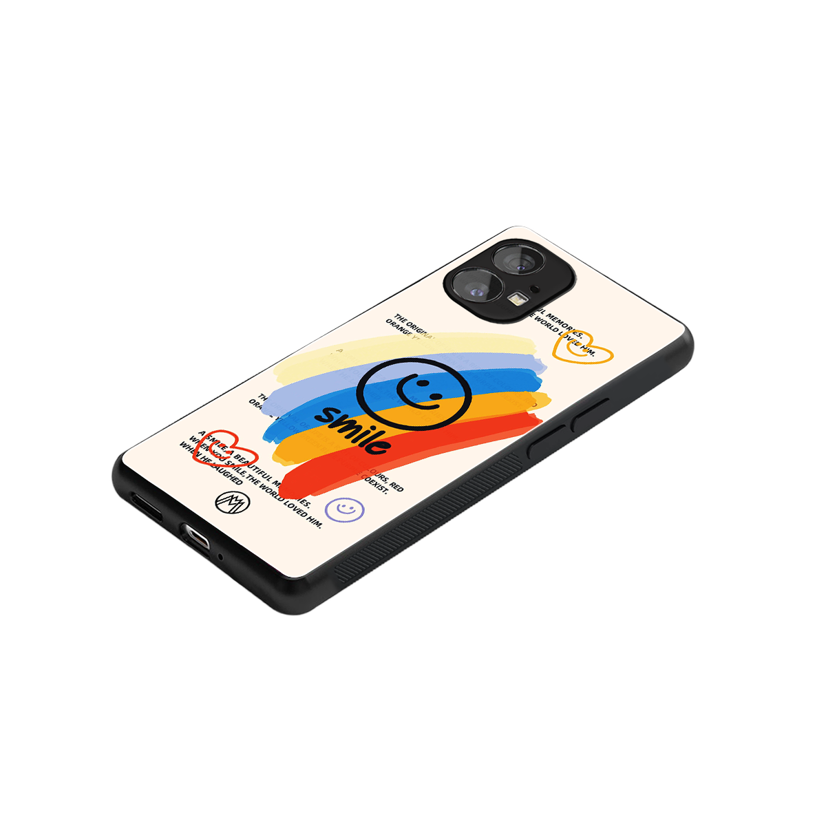 smile colourful back phone cover | glass case for nothing phone 1