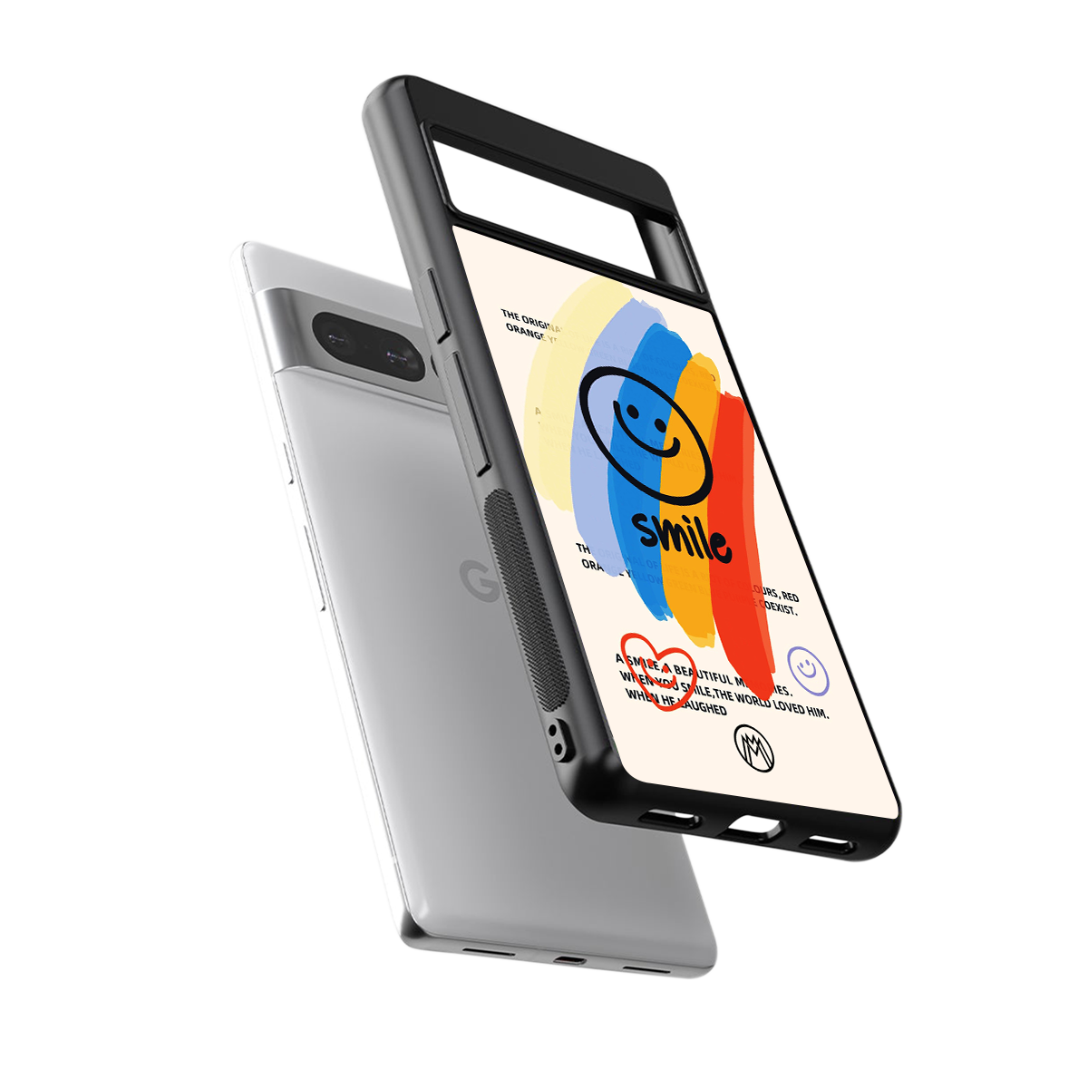 smile colourful back phone cover | glass case for google pixel 7 pro