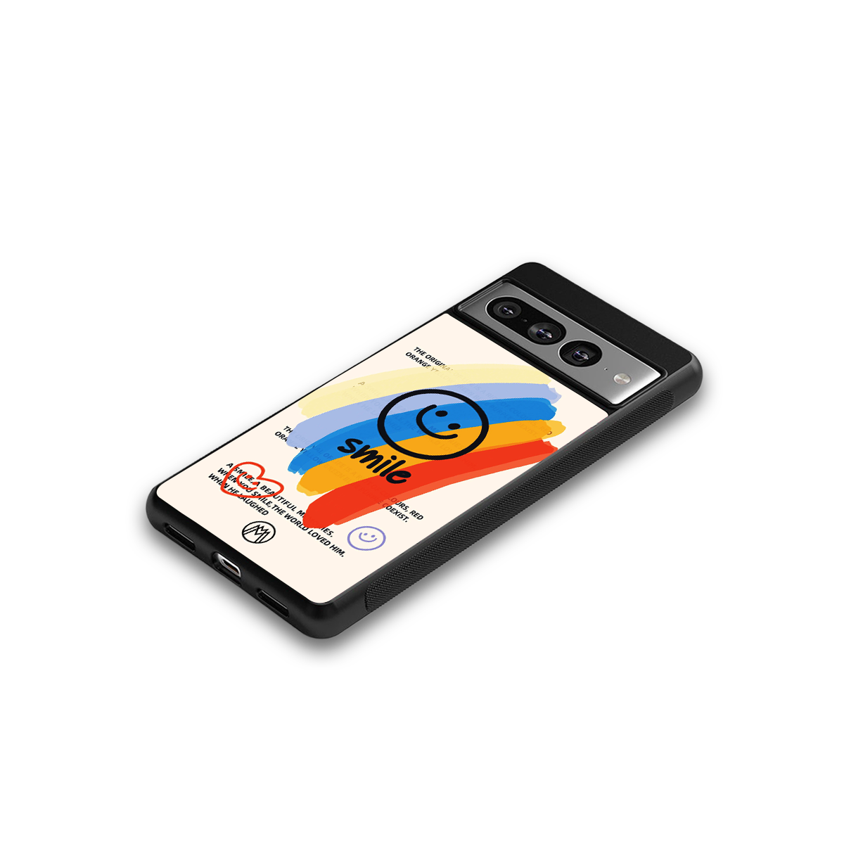 smile colourful back phone cover | glass case for google pixel 7 pro