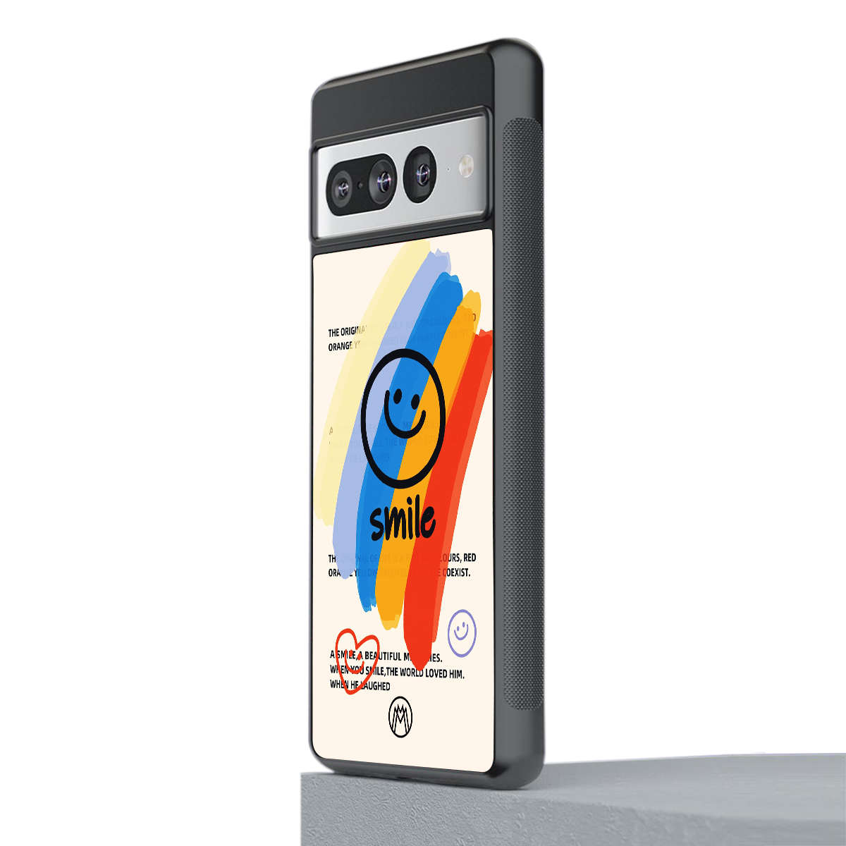 smile colourful back phone cover | glass case for google pixel 7 pro