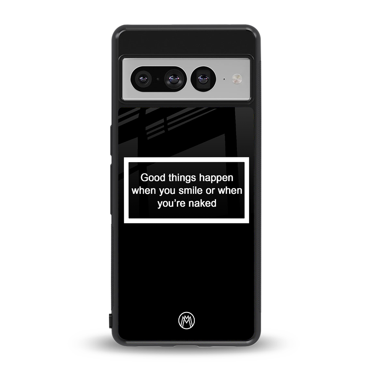 smile or naked black back phone cover | glass case for google pixel 7 pro