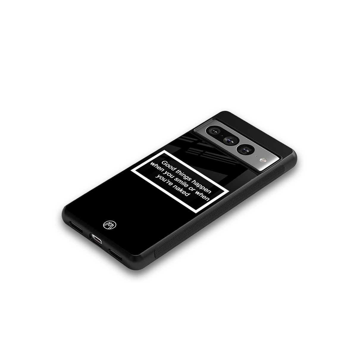 smile or naked black back phone cover | glass case for google pixel 7 pro
