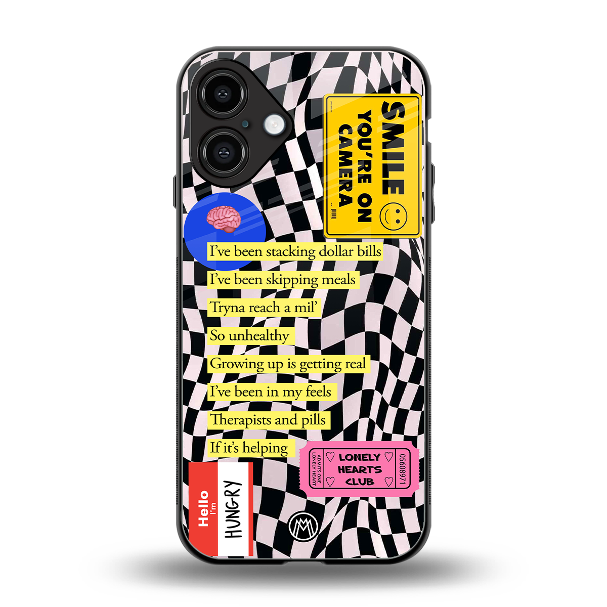 smile you're on camera back phone cover | glass case for iphone 16 plus