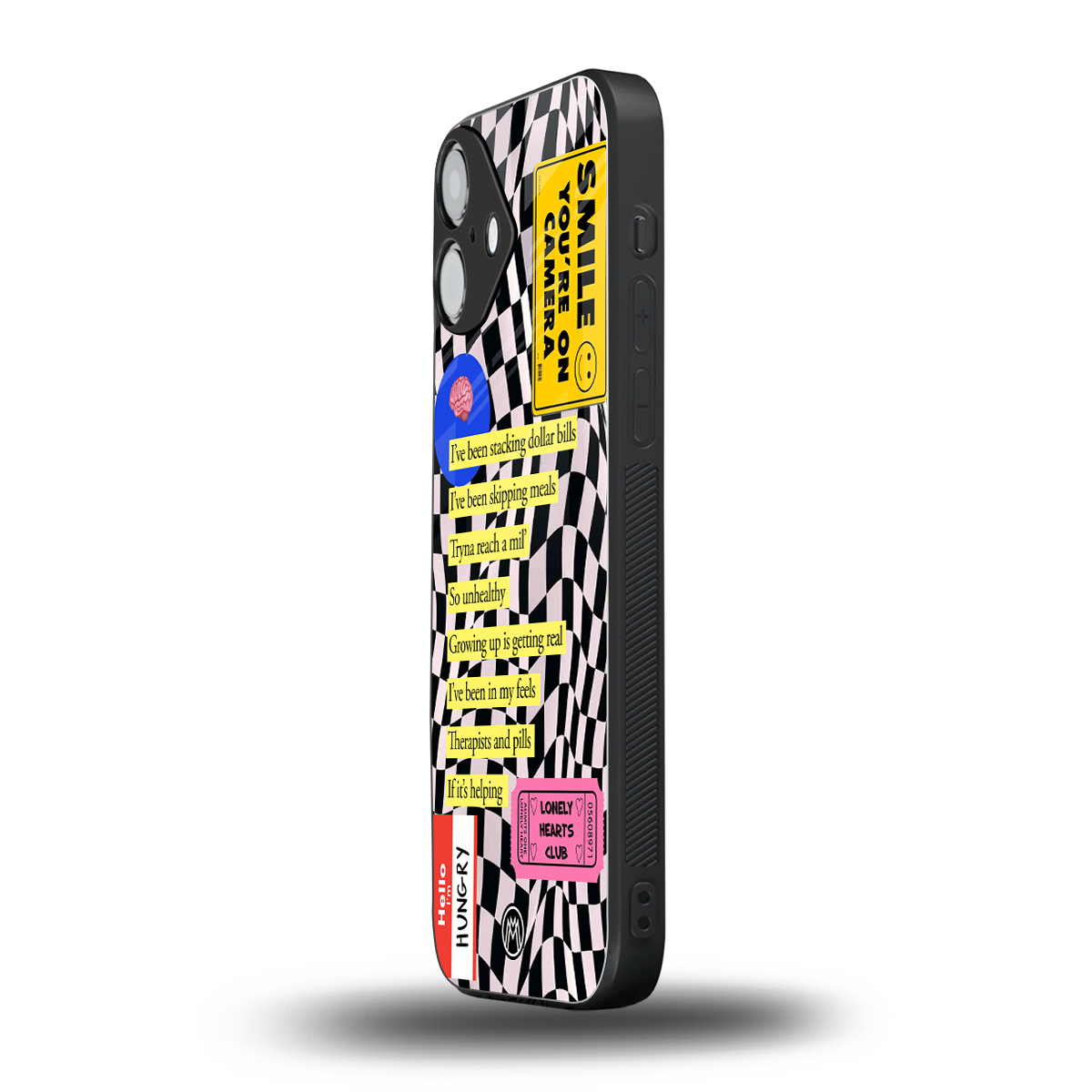 smile you're on camera back phone cover | glass case for iphone 16 plus