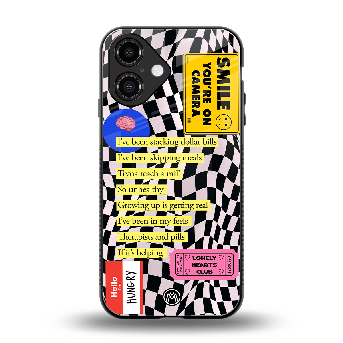 smile you're on camera back phone cover | glass case for iphone 16