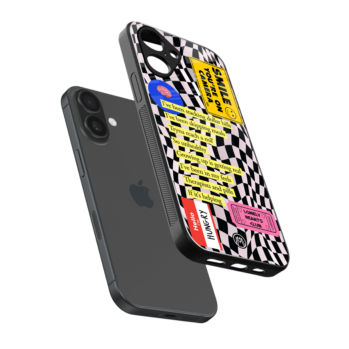 smile you're on camera back phone cover | glass case for iphone 16
