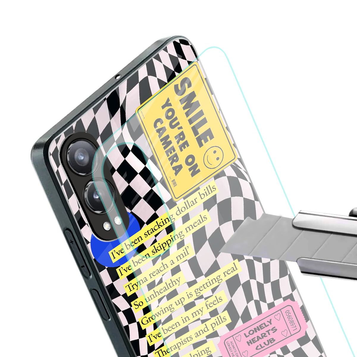 smile you're on camera back phone cover | glass case for oneplus nord ce 4 lite