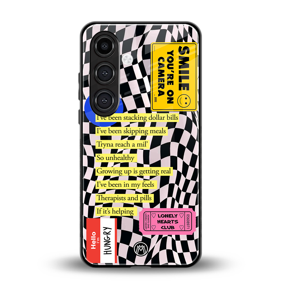 smile you're on camera back phone cover | glass case for samsung galaxy s23