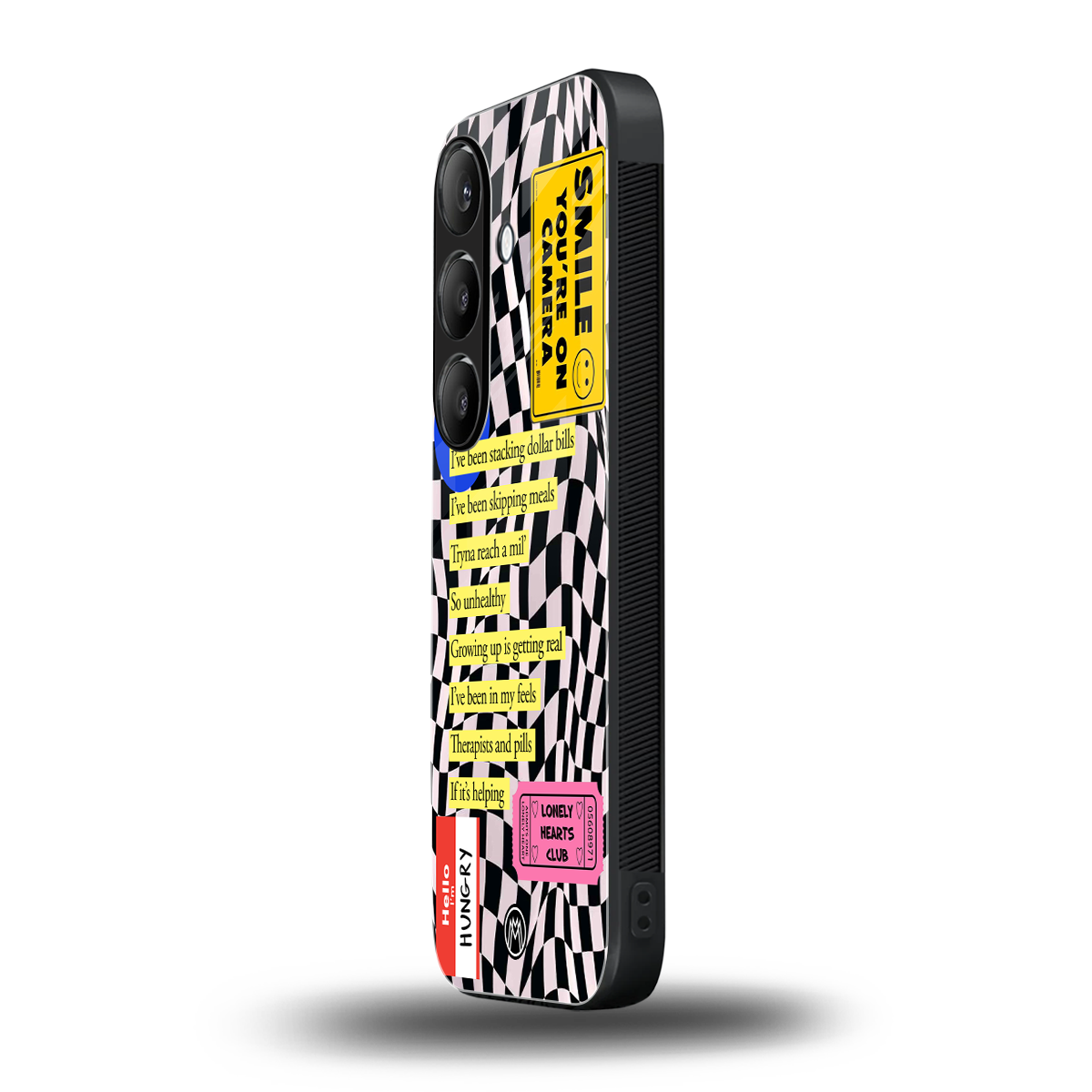 smile you're on camera back phone cover | glass case for samsung galaxy s23