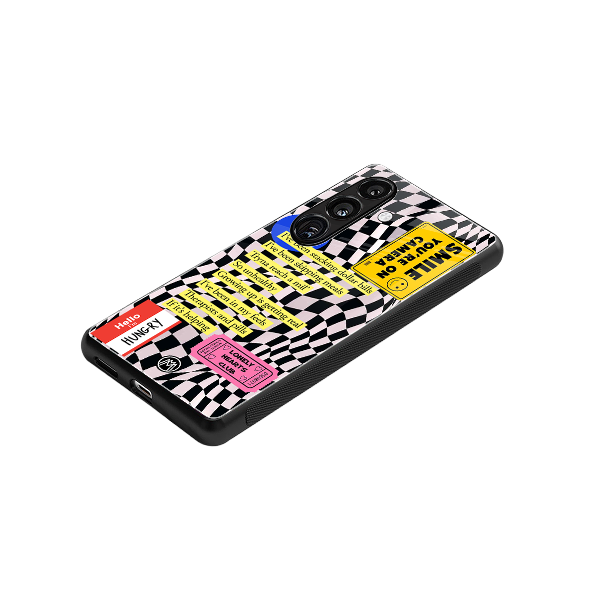 smile you're on camera back phone cover | glass case for samsung galaxy s23