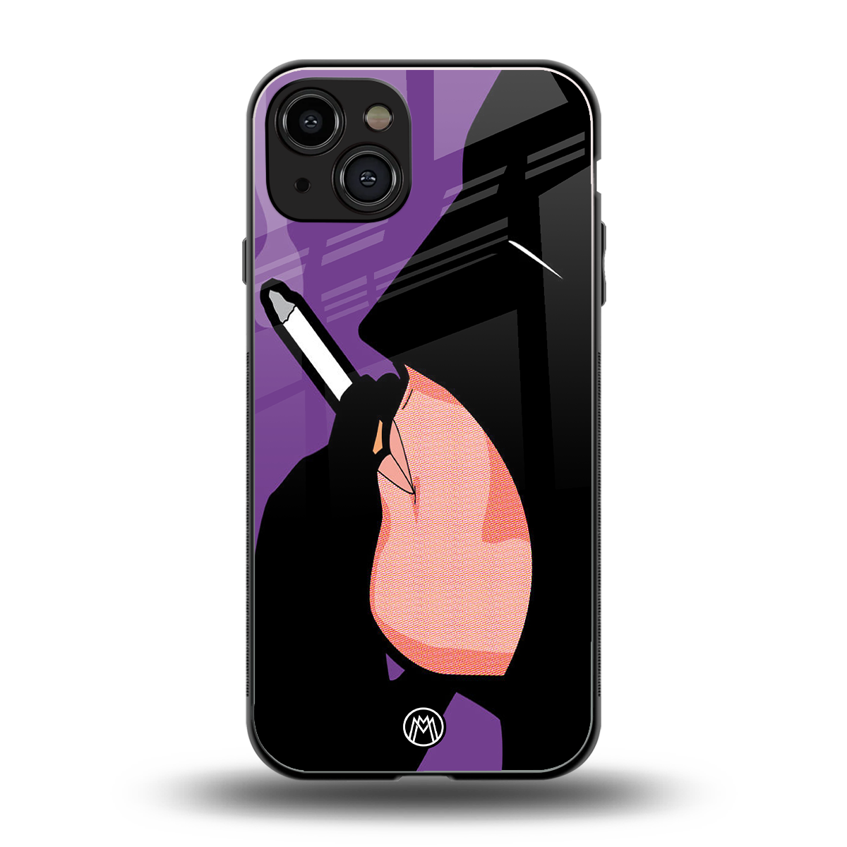 smoking batman back phone cover | glass case for iphone 15