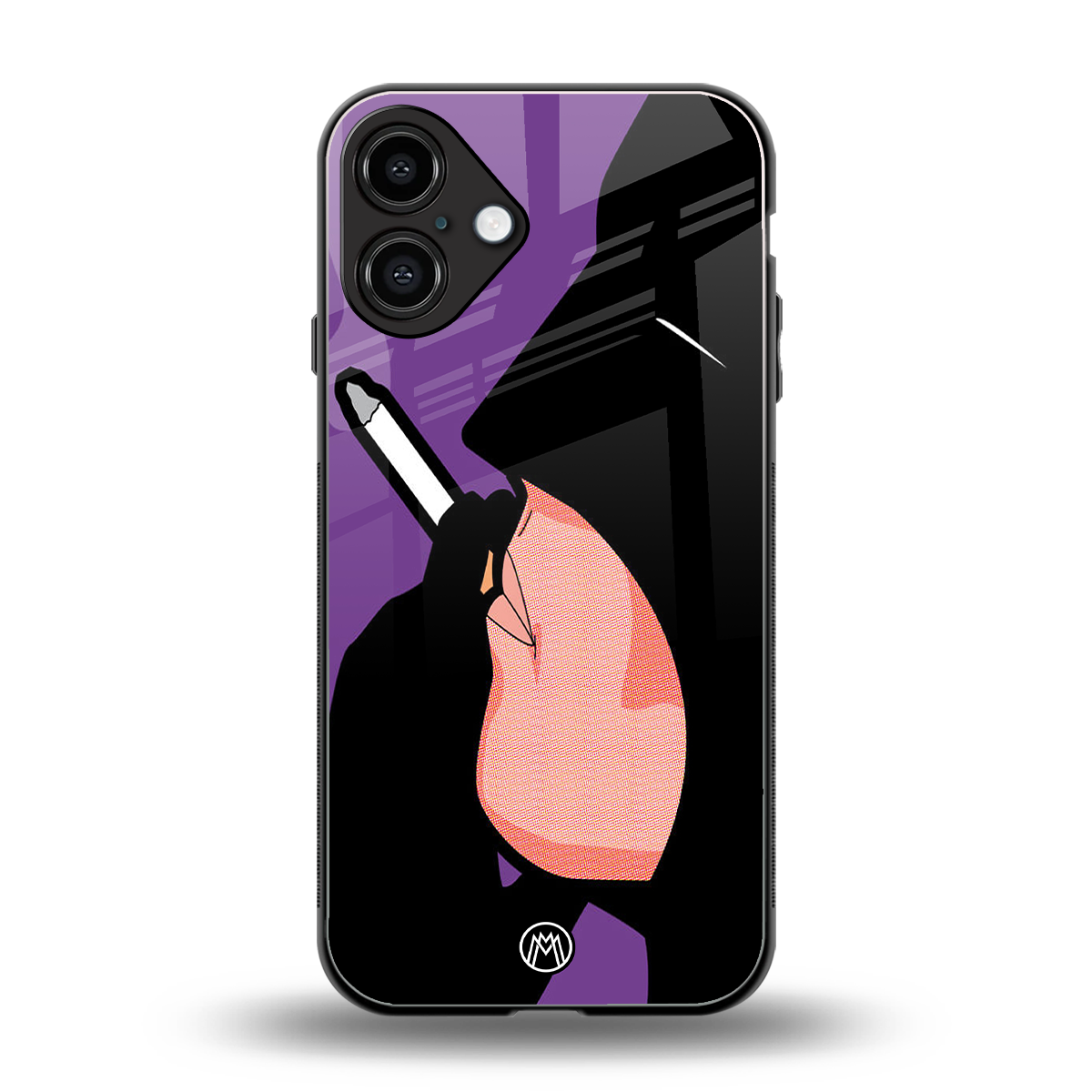 smoking batman back phone cover | glass case for iphone 16 plus