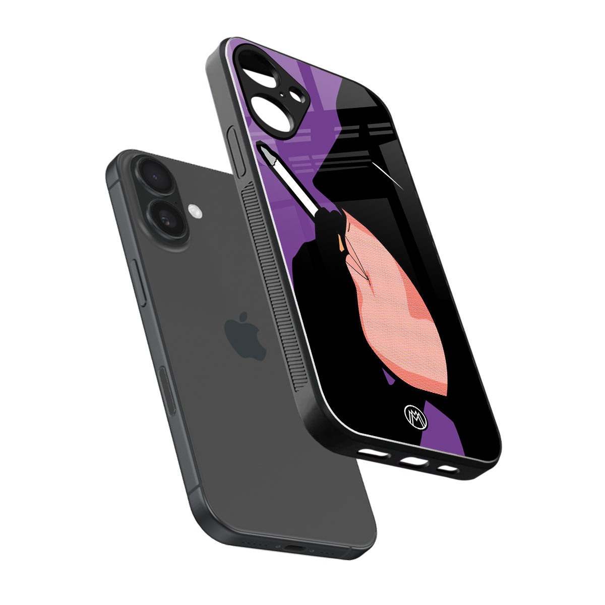 smoking batman back phone cover | glass case for iphone 16 plus