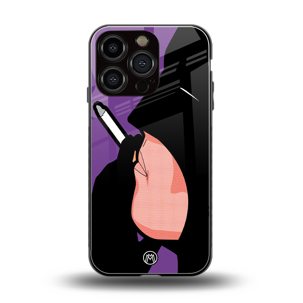 smoking batman back phone cover | glass case for iphone 16 pro