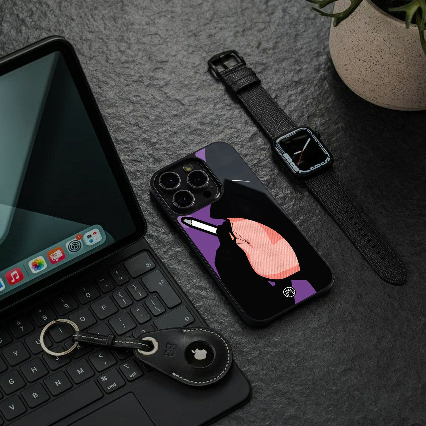 smoking batman back phone cover | glass case for iphone 16
