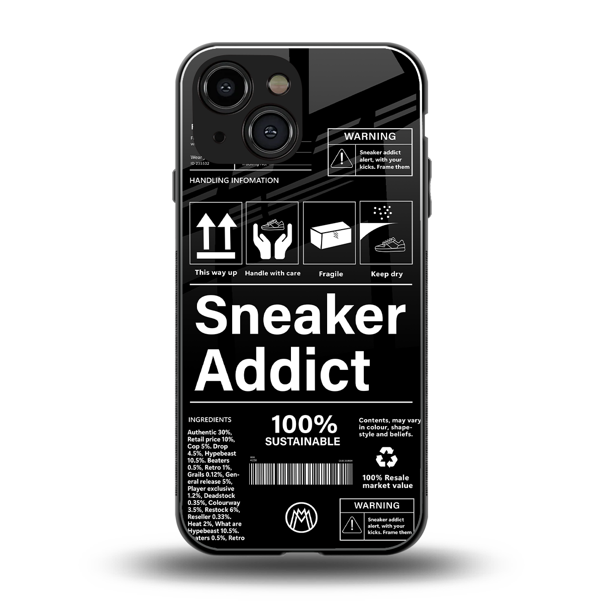 sneaker addict back phone cover | glass case for iphone 13 mini