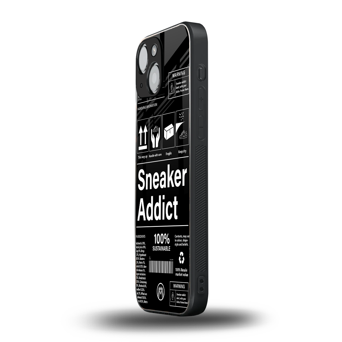 sneaker addict back phone cover | glass case for iphone 13 mini