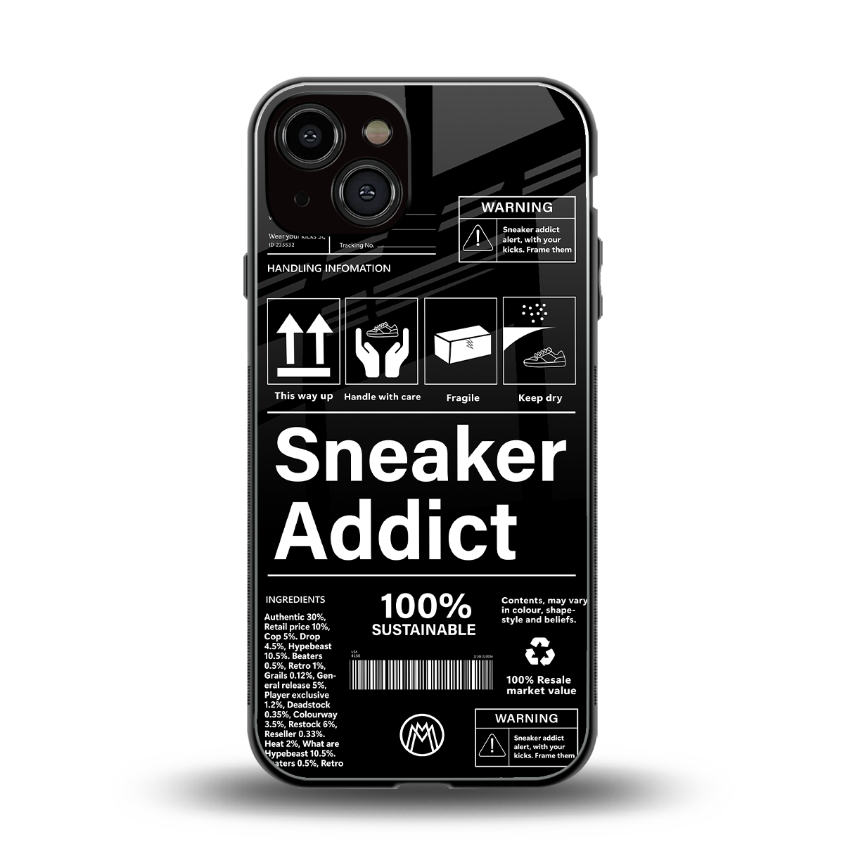 sneaker addict back phone cover | glass case for iphone 13