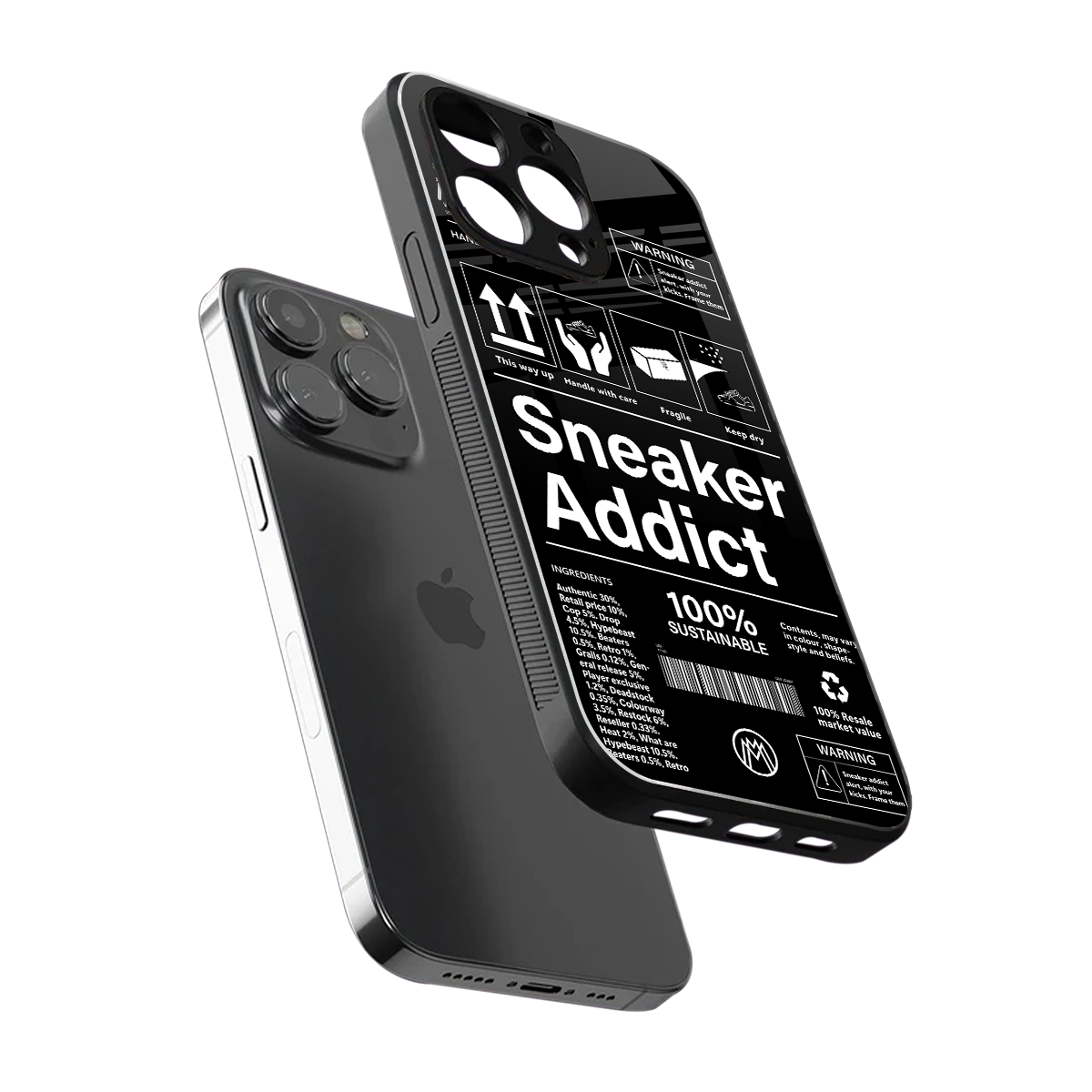 sneaker addict back phone cover | glass case for iphone 14 pro max
