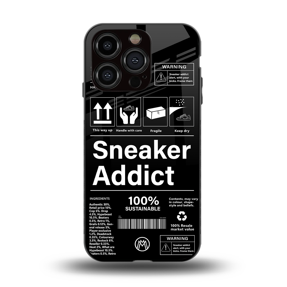 sneaker addict back phone cover | glass case for iphone 14 pro