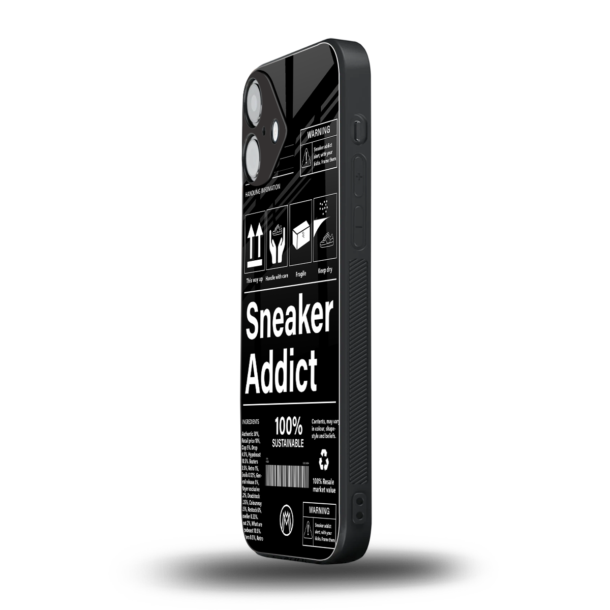 sneaker addict back phone cover | glass case for iphone 16 plus