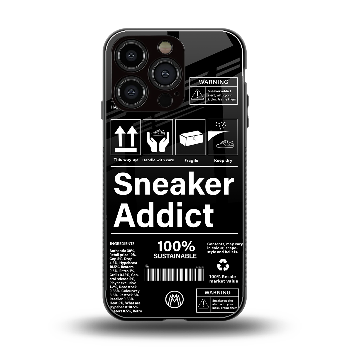 sneaker addict back phone cover | glass case for iphone 16 pro