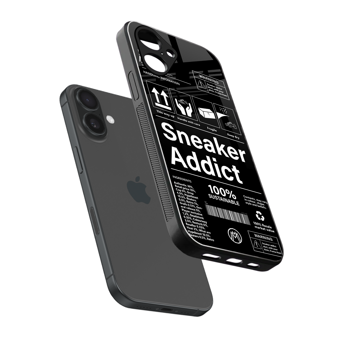 sneaker addict back phone cover | glass case for iphone 16